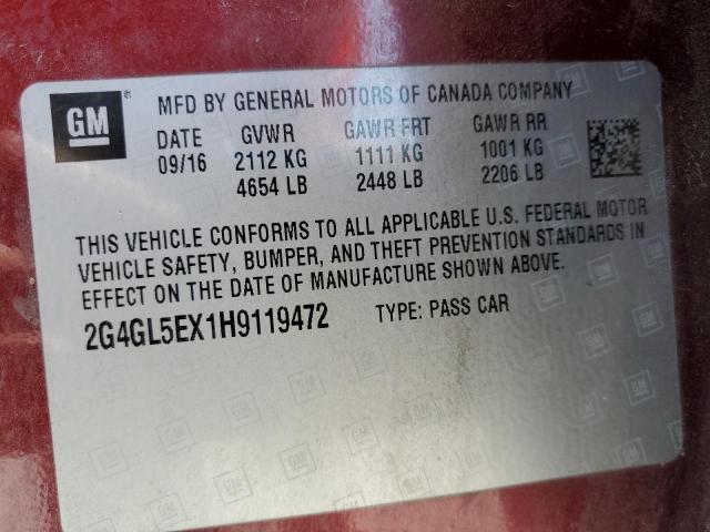 2017 BUICK REGAL SPOR - 2G4GL5EX1H9119472