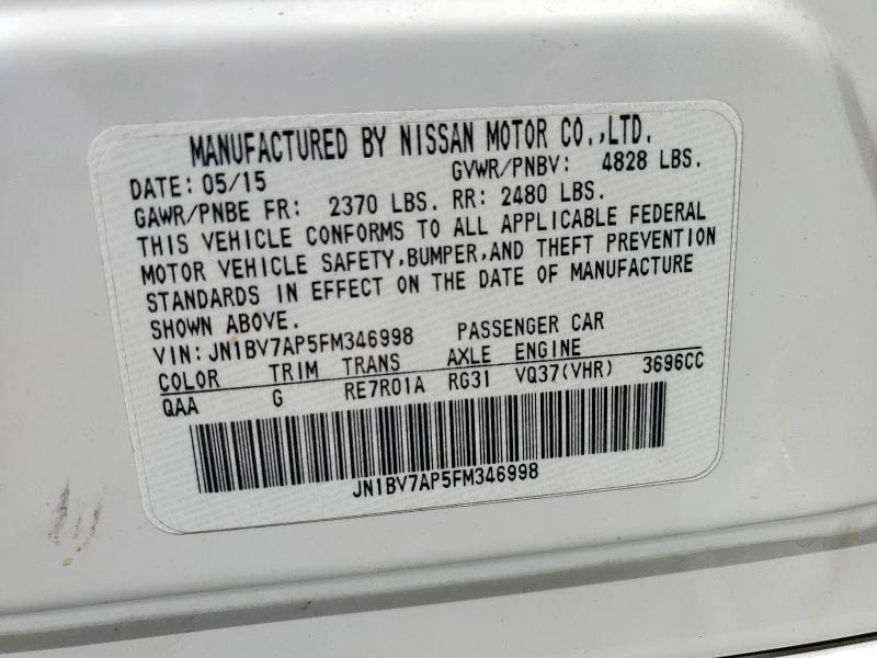 2015 INFINITI Q50 BASE JN1BV7AP5FM346998