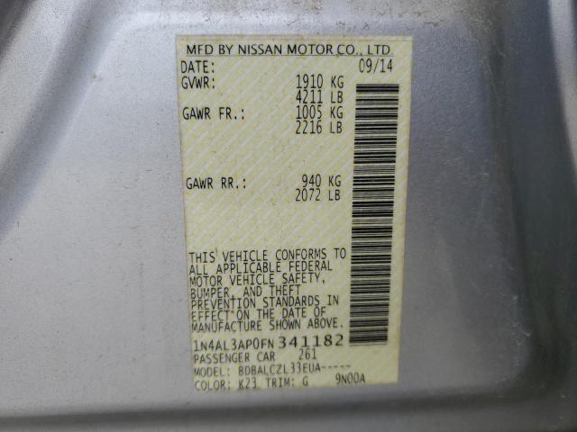 2015 NISSAN ALTIMA 2.5 1N4AL3AP0FN341182