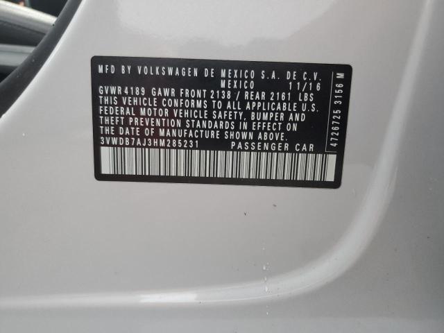 2017 VOLKSWAGEN JETTA SE 3VWDB7AJ3HM285231