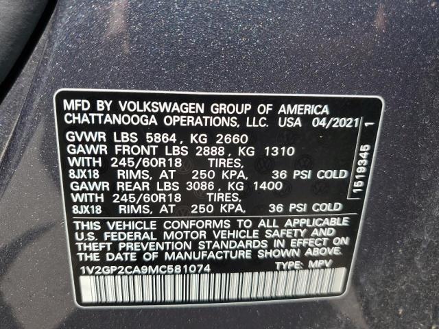 2021 VOLKSWAGEN ATLAS S - 1V2GP2CA9MC581074