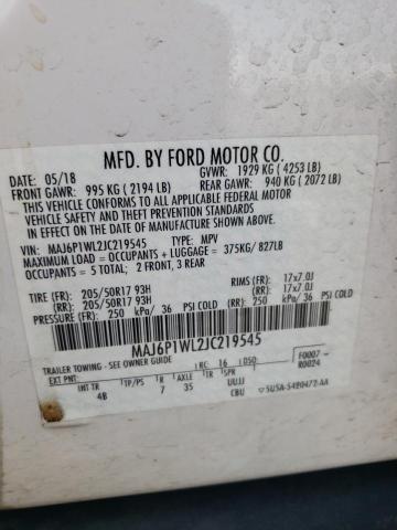 2018 FORD ECOSPORT T - MAJ6P1WL2JC219545