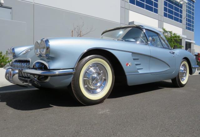 CHEVROLET CORVETTE 1958 blue   J58S108498 photo #3