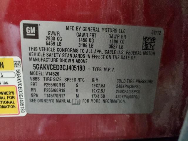 2012 BUICK ENCLAVE - 5GAKVCED3CJ405180
