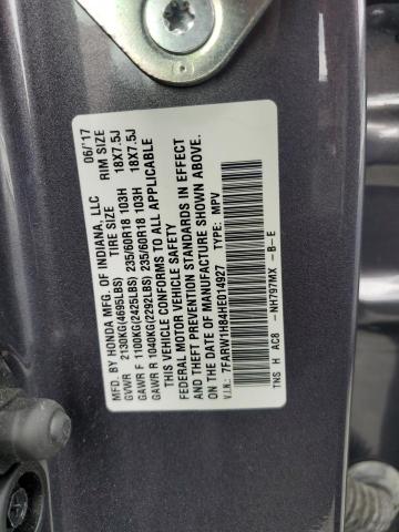 2017 HONDA CRV EXL 7FARW1H84HE014927
