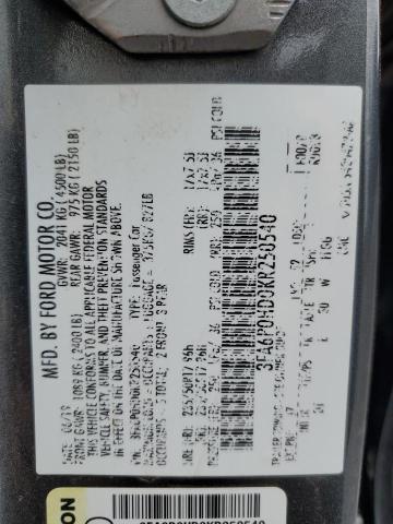 2019 FORD FUSION SE - 3FA6P0HD0KR250540