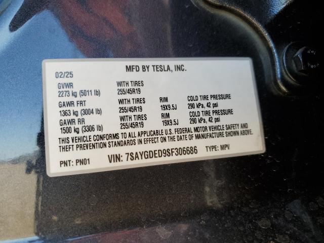 2025 TESLA MODEL Y 7SAYGDED9SF306686