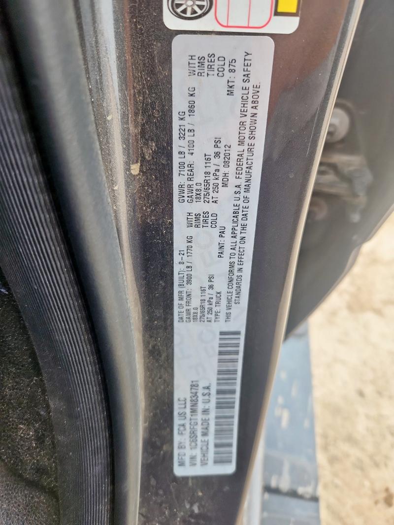 2021 RAM 1500 TRADE 1C6SRFGT1MN834781