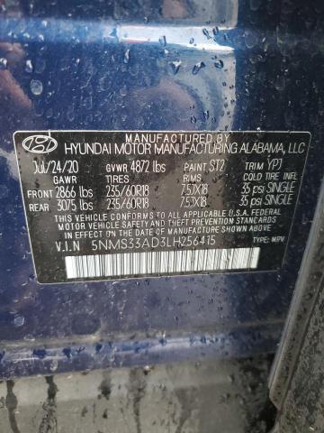 2020 HYUNDAI SANTA FE S - 5NMS33AD3LH256415