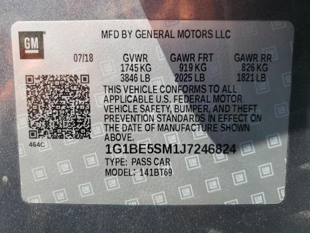 2018 CHEVROLET CRUZE LT - 1G1BE5SM1J7246824