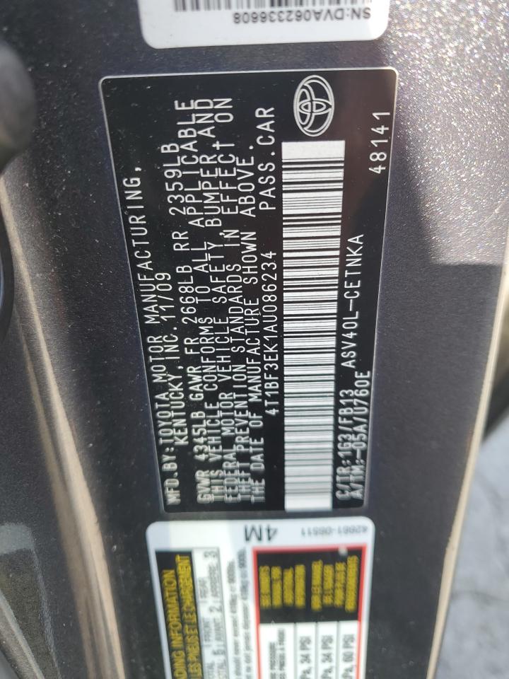 Lot #3316700535 2010 TOYOTA CAMRY BASE