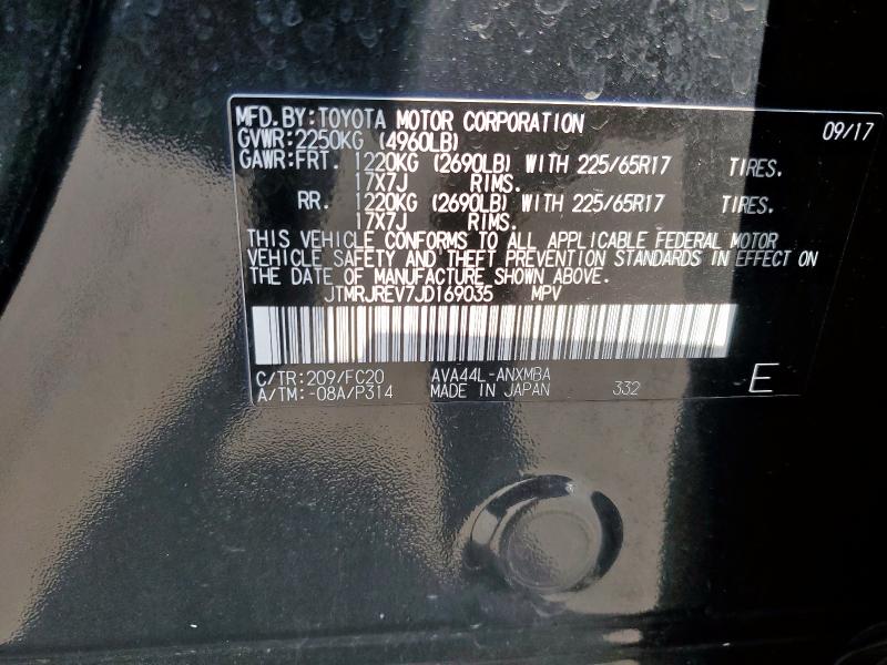 2018 TOYOTA RAV4 HV LE JTMRJREV7JD169035