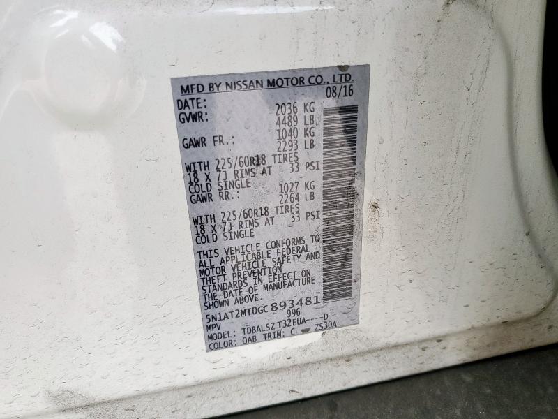 2016 NISSAN ROGUE S - 5N1AT2MT0GC893481