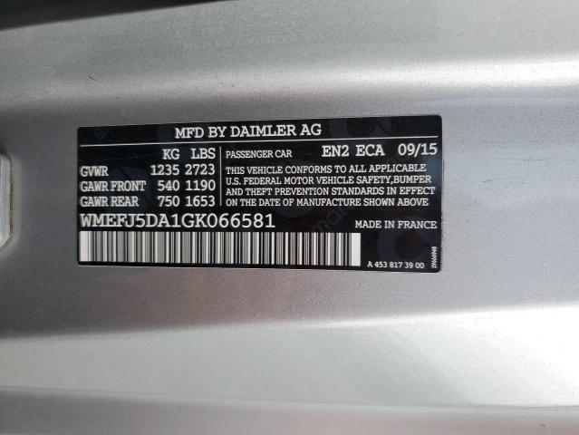 2016 SMART FORTWO WMEFJ5DA1GK066581