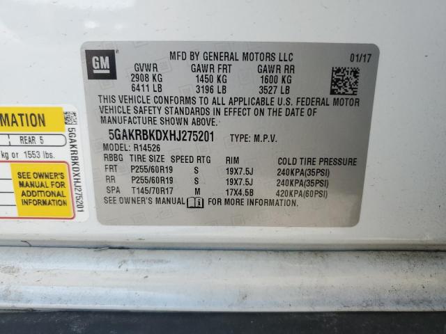 2017 BUICK ENCLAVE - 5GAKRBKDXHJ275201