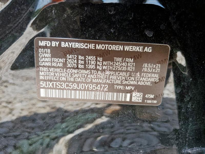 2018 BMW X3 XDRIVEM 5UXTS3C59J0Y95472