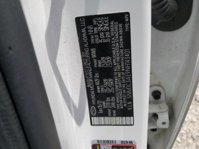2022 HYUNDAI TUCSON SEL 5NMJC3AE9NH143401