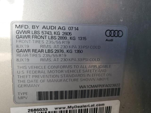 2015 AUDI Q5 TDI PRE WA1CMAFP0FA023822