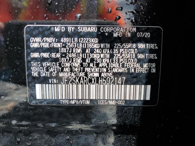 2020 SUBARU FORESTER S JF2SKARCXLH592147