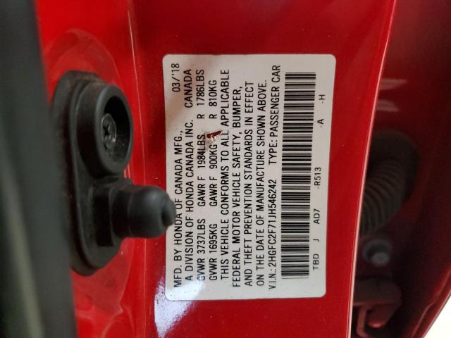 2018 HONDA CIVIC EX - 2HGFC2F71JH546242