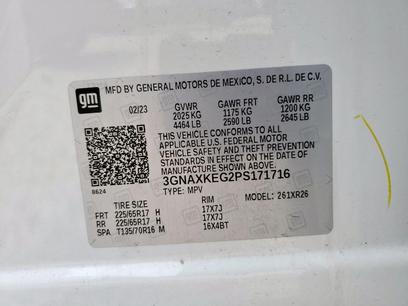 2023 CHEVROLET EQUINOX LT 3GNAXKEG2PS171716