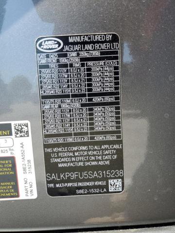 2025 LAND ROVER RANGE ROVER SE SALKP9FU5SA315238