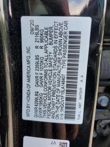 2020 HONDA ACCORD LX 1HGCV1F15LA148407