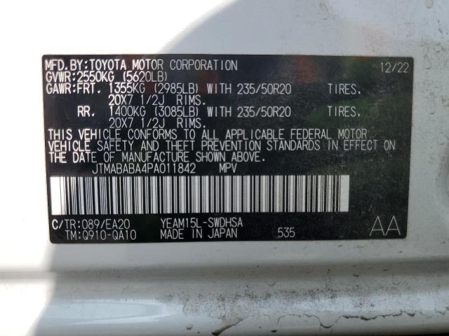 2023 SUBARU SOLTERRA P JTMABABA4PA011842