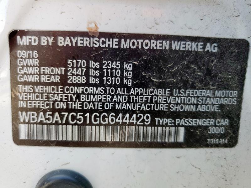 2016 BMW 528 XI WBA5A7C51GG644429