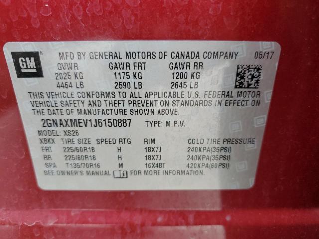 2018 CHEVROLET EQUINOX PR 2GNAXMEV1J6150887