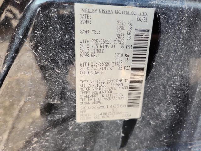2021 NISSAN MURANO SL 5N1AZ2CS9MC140566