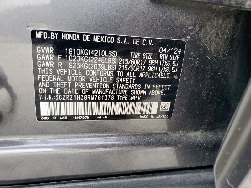 2024 HONDA HR-V LX 3CZRZ1H38RM761378