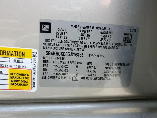 2016 BUICK ENCLAVE 5GAKRCKD8GJ268185