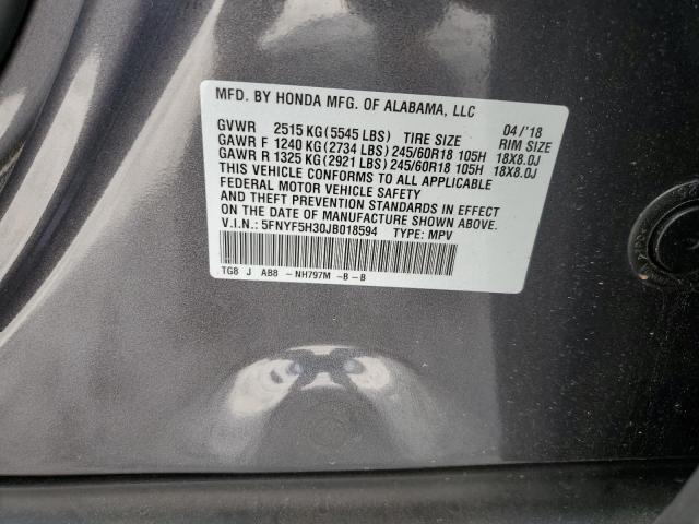 2018 HONDA PILOT EX 5FNYF5H30JB018594