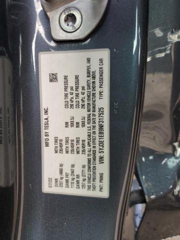 2022 TESLA MODEL 3 5YJ3E1EB9NF317525