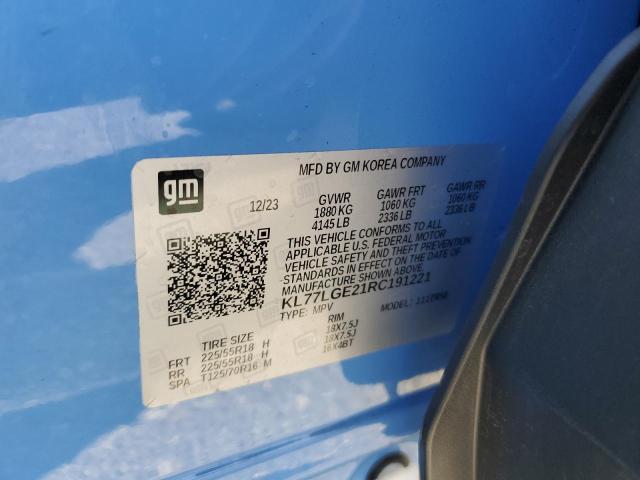 2024 CHEVROLET TRAX 1RS KL77LGE21RC191221