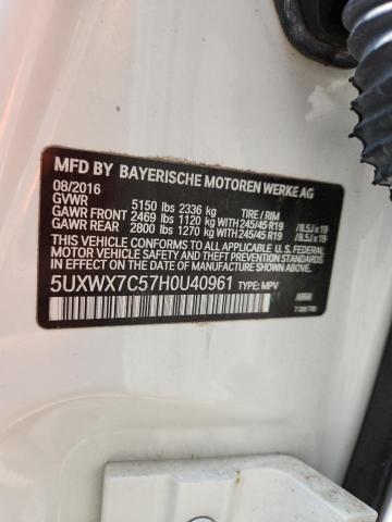 2017 BMW X3 XDRIVE3 - 5UXWX7C57H0U40961