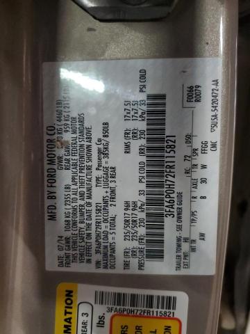 2015 FORD FUSION SE 3FA6P0H72FR115821