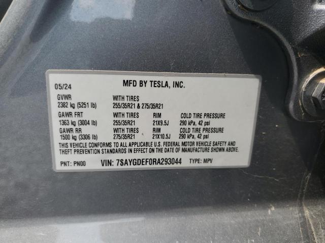 2024 TESLA MODEL Y 7SAYGDEF0RA293044