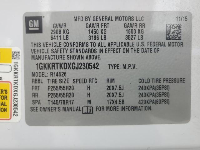 2016 GMC ACADIA DEN 1GKKRTKDXGJ230542