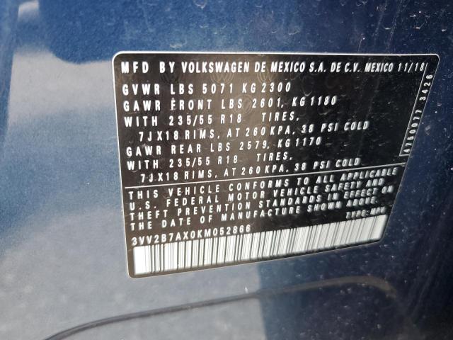 2019 VOLKSWAGEN TIGUAN SE 3VV2B7AX0KM052866
