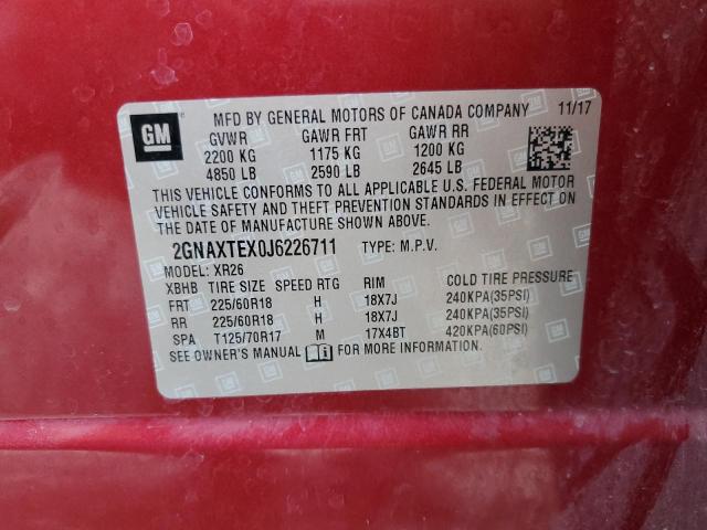 2018 CHEVROLET EQUINOX LT - 2GNAXTEX0J6226711