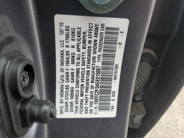 2016 HONDA CIVIC LX - 19XFC2F54GE015067