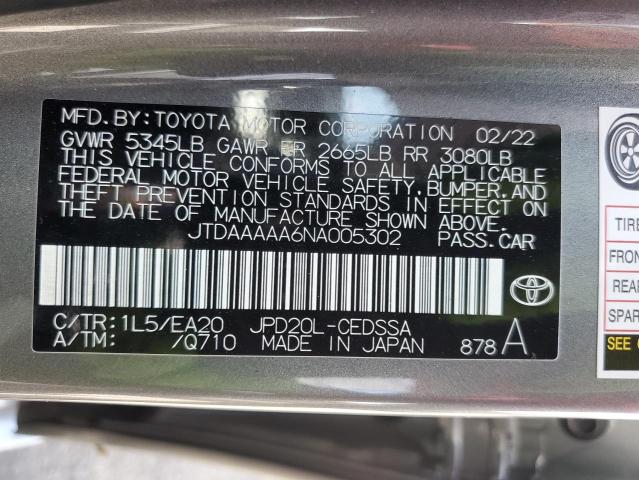 2022 TOYOTA MIRAI LE JTDAAAAA6NA005302