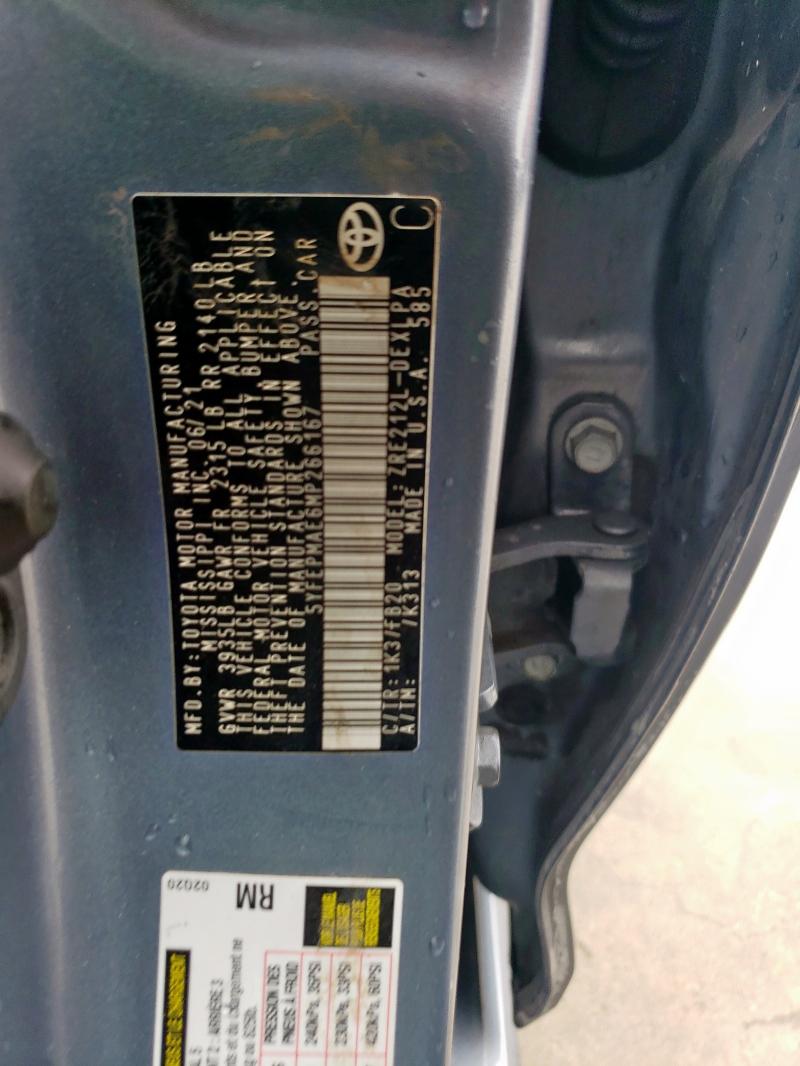 2021 TOYOTA COROLLA LE - 5YFEPMAE6MP266167