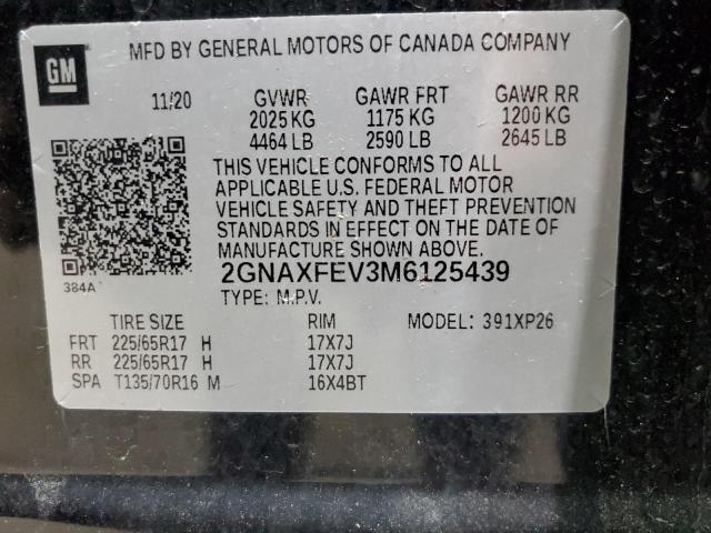 2021 CHEVROLET EQUINOX - 2GNAXFEV3M6125439