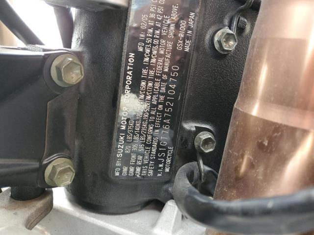 2005 SUZUKI GSX-R1000 JS1GT76A752104750