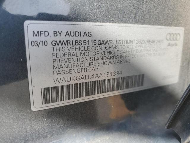 2010 AUDI S4 PRESTIG - WAUKGAFL4AA151394
