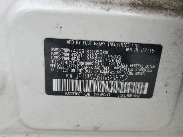 2016 SUBARU IMPREZA JF1GPAA61G8238752