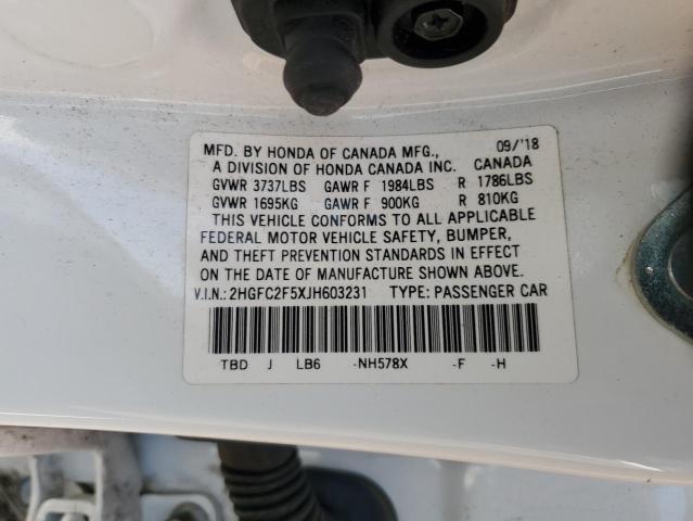 2018 HONDA CIVIC LX 2HGFC2F5XJH603231